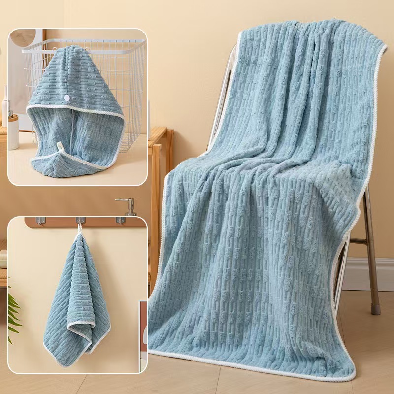 Picture of [New high quality thickening] Candy strip towel bath towel coral velvet beach towel than pure cotton quick-drying absorbent