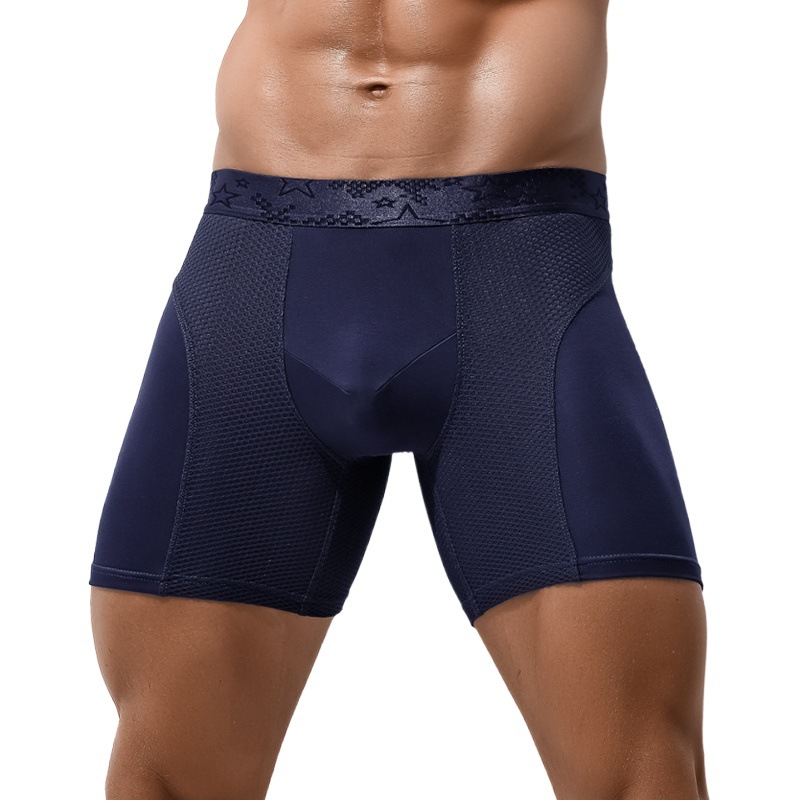 Men's underwear extended version anti-wear leg double crotch boxer shorts mesh breathable young men's boxer shorts