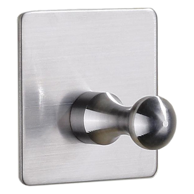 Picture of Stainless Steel Bathroom Creative Coat Hooks Punch-Free Hooks Single Hook Black Coat Hooks Behind the Door Metal Sticky Hooks Wholesale