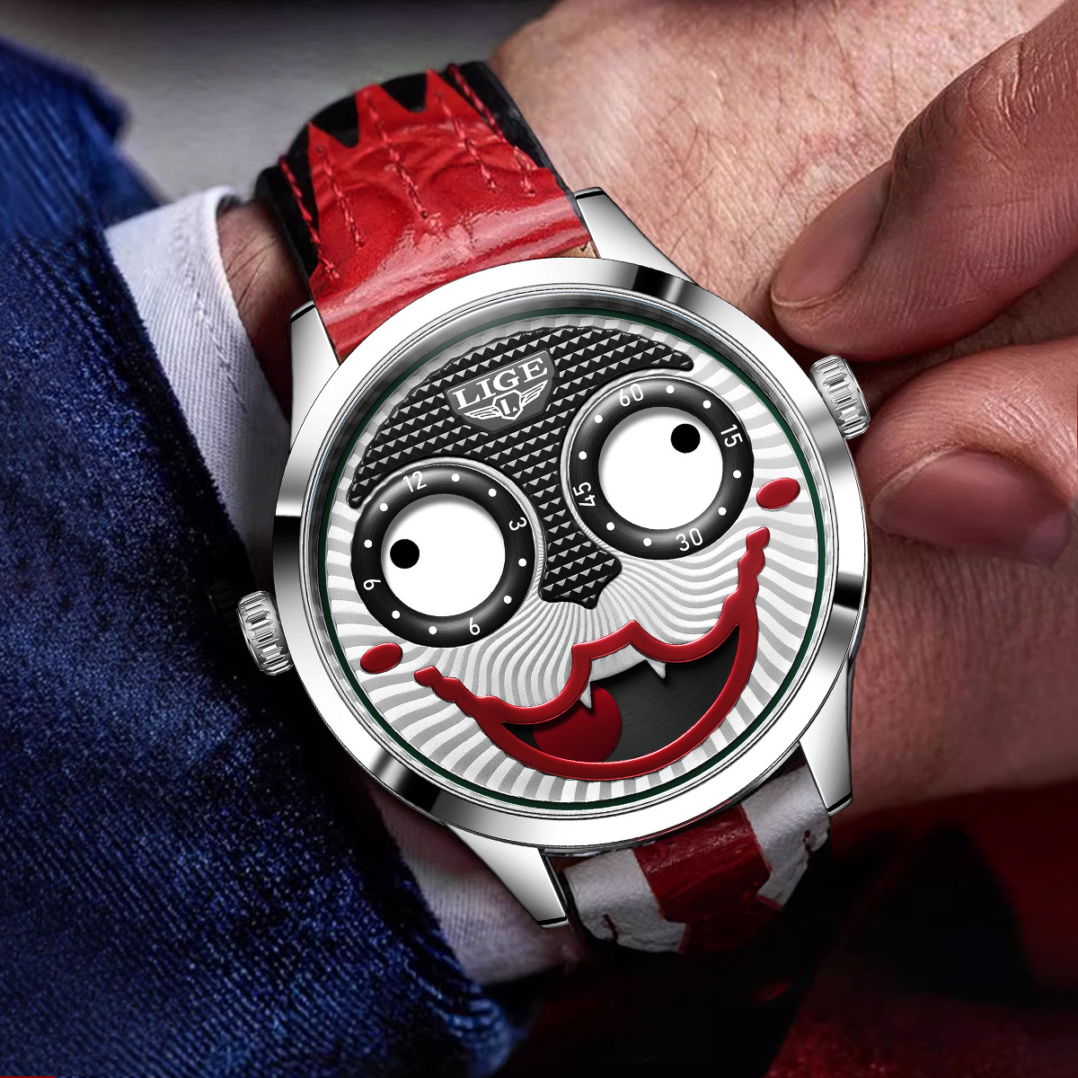 Picture of LIGE/LIGE Cross-border Clown Men's Watch European and American Fashion Trend Quartz Waterproof Watch