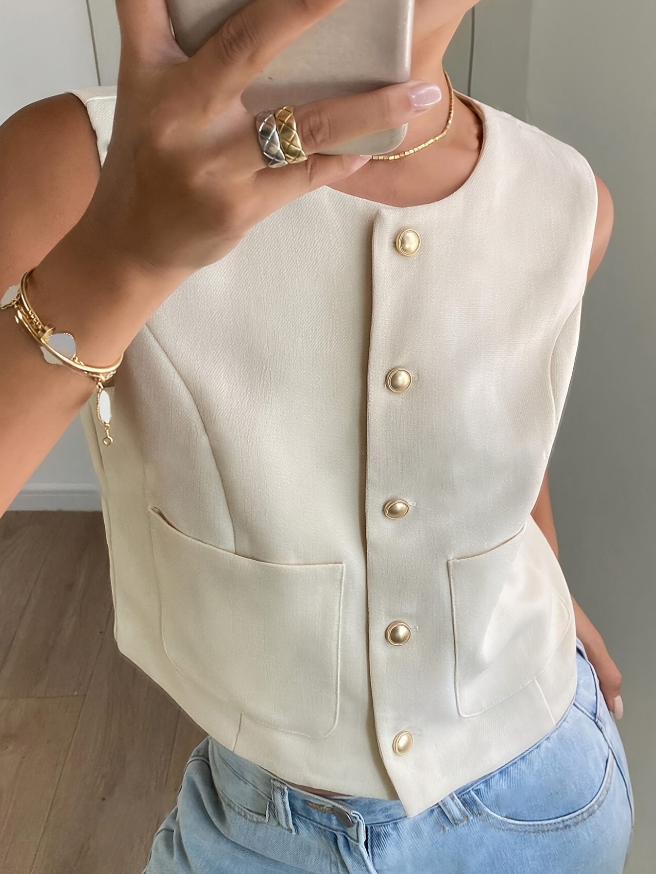 Picture of European and American Cross-border Amazon New Short Vest Women's Summer French Vest Sleeveless Waistcoat
