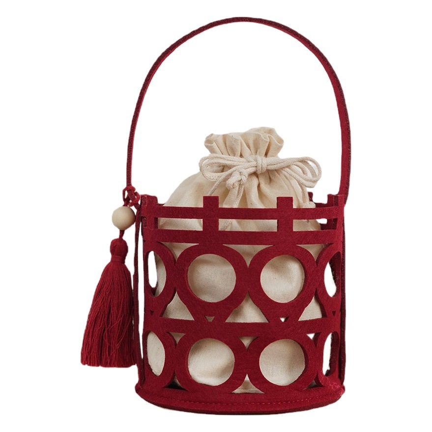 Trendy Hollow-Out Handbag Gift Bag Candy Box New Chinese Style Engagement Wedding Gift Bucket Return Gift Gift Bag Handmade