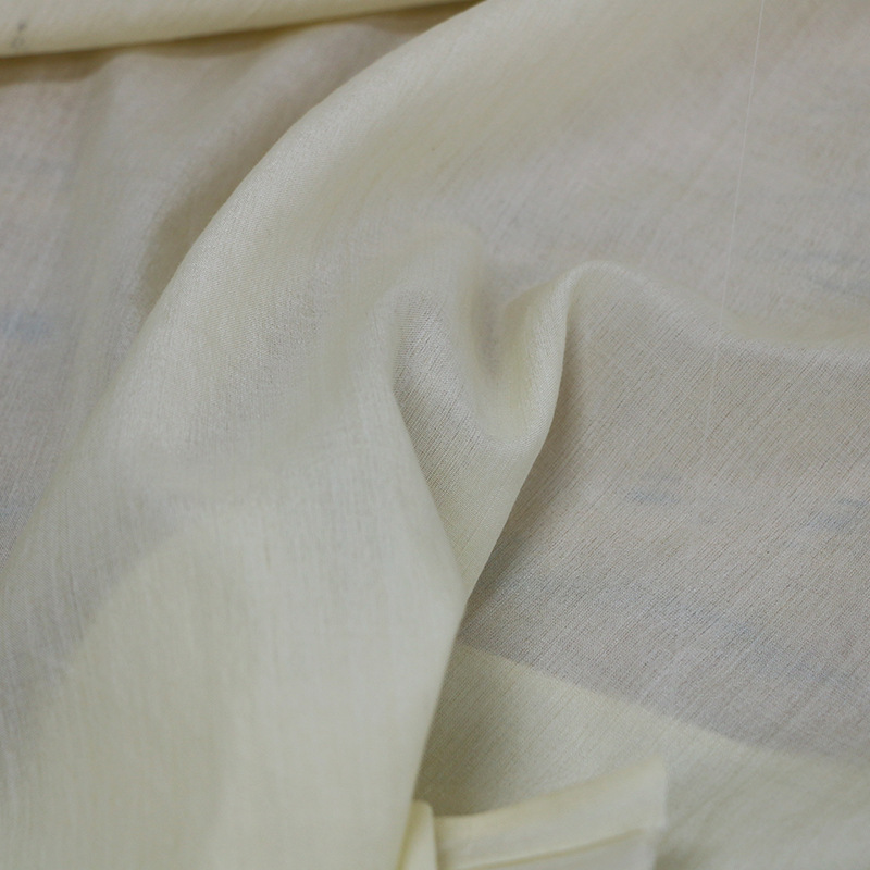 Picture of Plain Beauty Cloth 130cm Wide Tussah Silk Cotton Blended Fabric Undyed Original Color High-End Natural Touch