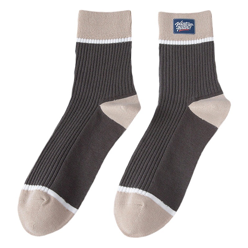 Mid-tube socks men's autumn and winter Japanese-style deodorant sweat-absorbent sports socks autumn and winter men's socks