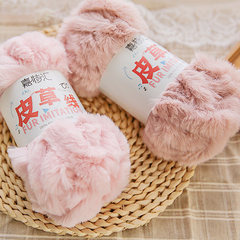 Jiathui Snow Ball Fur Line diy Handmade Knitted Coat Crocheted Doll Hat Scarf Scarf Gloves Wool