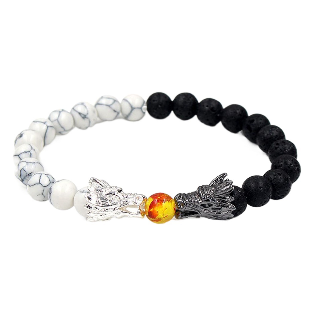 Foreign Trade Supply Jewelry Fashion Simple Volcanic Stone White Turquoise Citrine Bracelet Faucet Bracelet Factory Wholesale