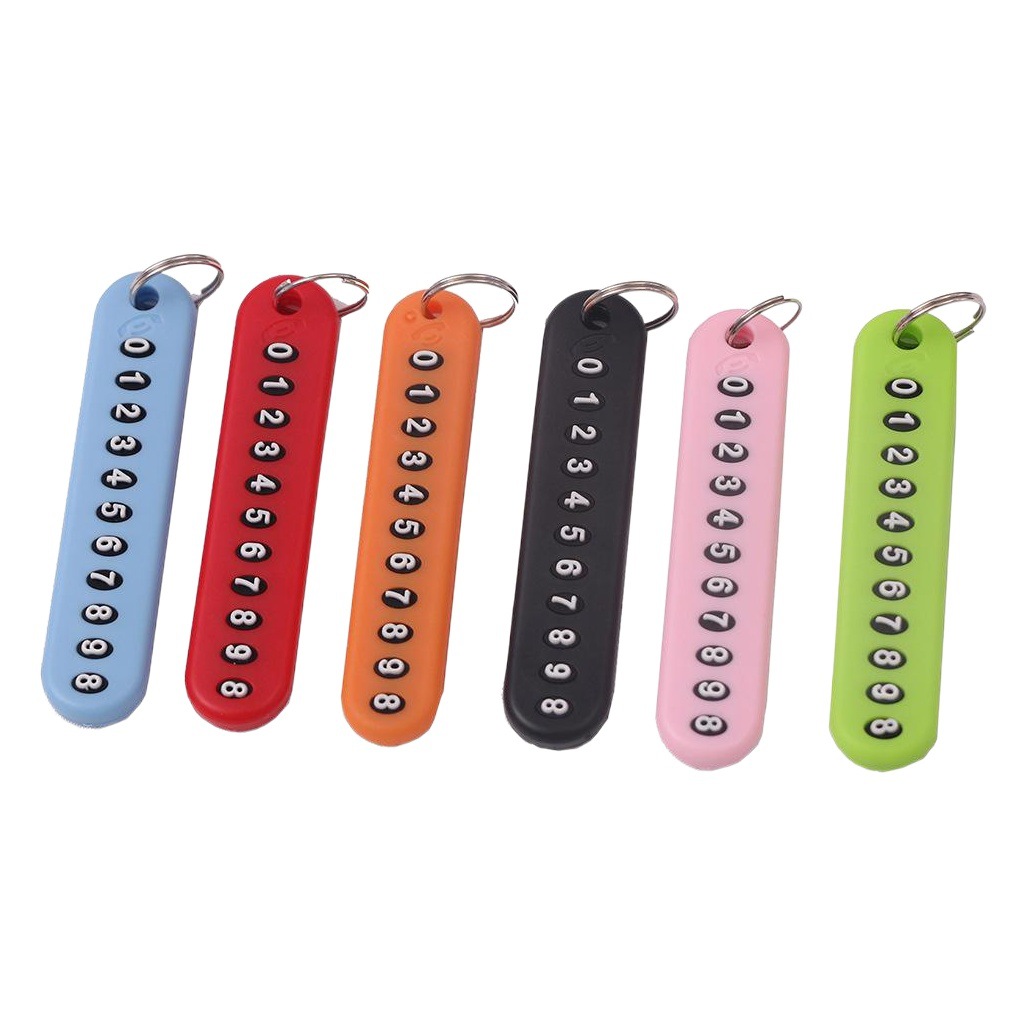 Fashionable Car Keychain Ring Chain Anti-Loss Personalized DIY Anti-Lost Tag Phone Number Pendant Mobile Phone Tag