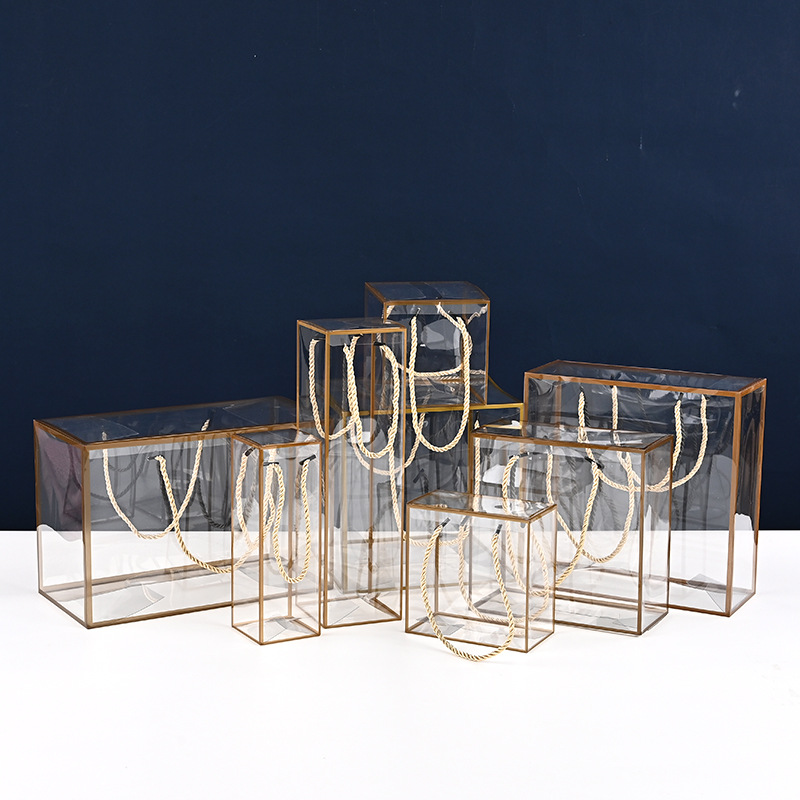 Picture of pvc portable gift box pet transparent packaging box christmas pingan fruit snowflake crisp packing box transparent plastic box