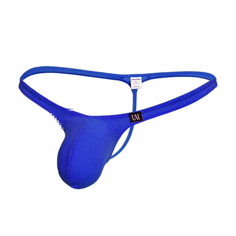 [Factory] Men's Thong Skin-Friendly Sports Non-Stuck Sexy Convex Cotton Underwear Low-Waisted T-Pants 5001