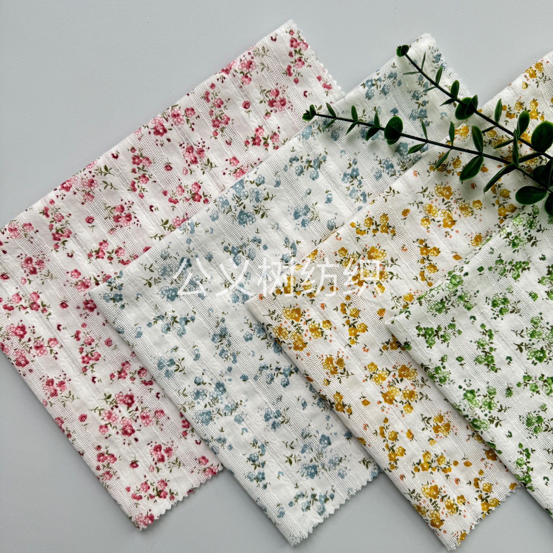 New Cotton Jacquard Lace Strip Korean Style Macaron Color Floral Cloth Fresh Style Pure Cotton Printed Fabric