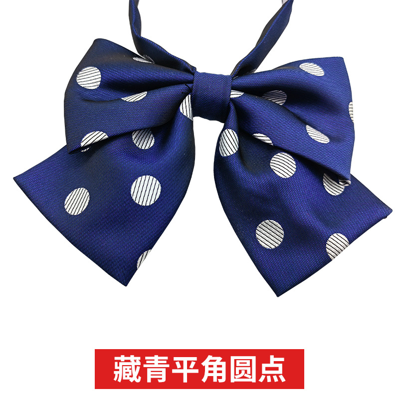 Picture of JK Fresh Japanese Style Knot-free Bow Tie Women's Bow Pointed Dot Pattern Shirt Collar Flower Academy Style Decoration