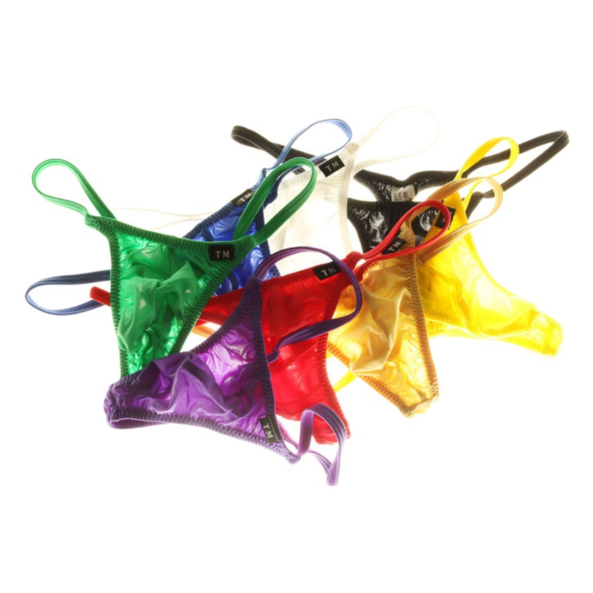Men's thong fashion sexy single Ding thin stretch nylon shorts men's underwear T pants breathable comfortable bag