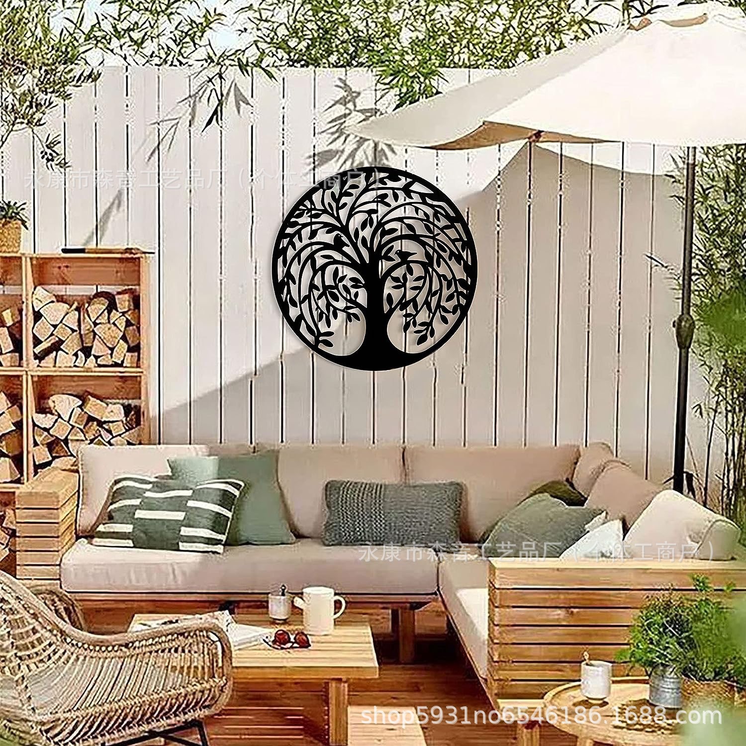 Iron Wall decoration Tree of Life Laser cutting background wall decoration pendant craft cross-border independent station hot sale