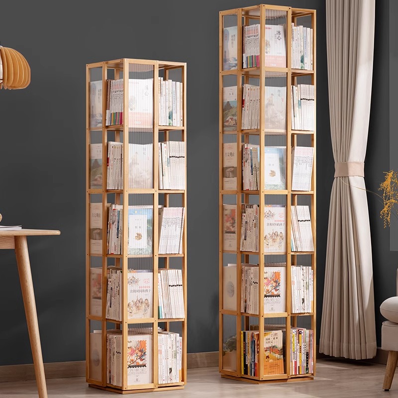 Picture of Rotating Bookshelf Bookcase Floor-Standing Wall Storage Rack Children's Simple Storage Rack Toy Cabinet Display Cabinet Simple Multi-Layer