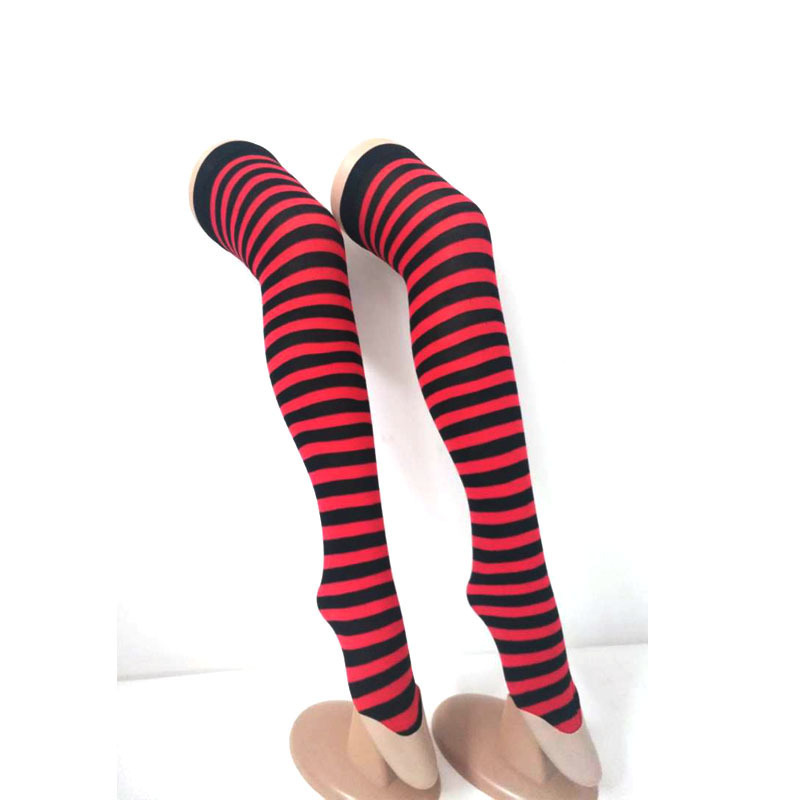 Picture of Halloween Christmas Striped Stockings Party Costume Accessories Over-the-Knee Stockings Striped Pantyhose