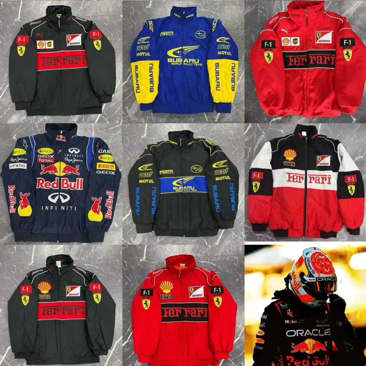 F1 Racing Suit Embroidered Autumn and Winter European and American Style Retro American Riding Suit Casual Jacket Motorcycle Riding Suit Coat