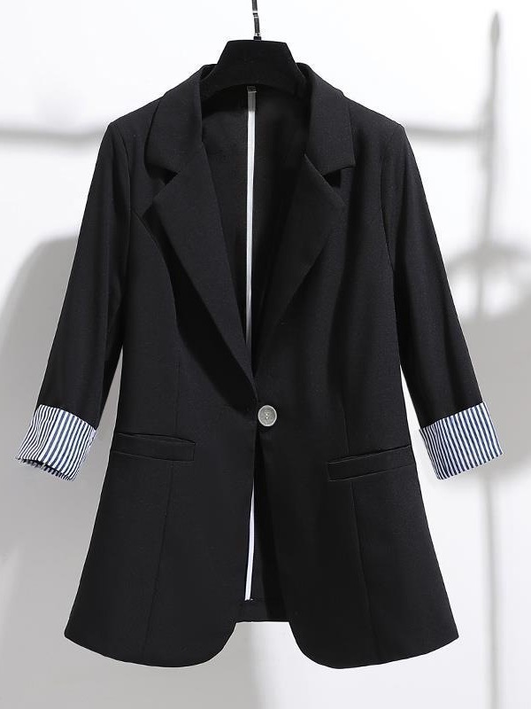 Picture of Small Suit Jacket for Women Spring and Summer New Korean Style Slim Draped Thin Three-Quarter Sleeve Elegant Suit Top for Women