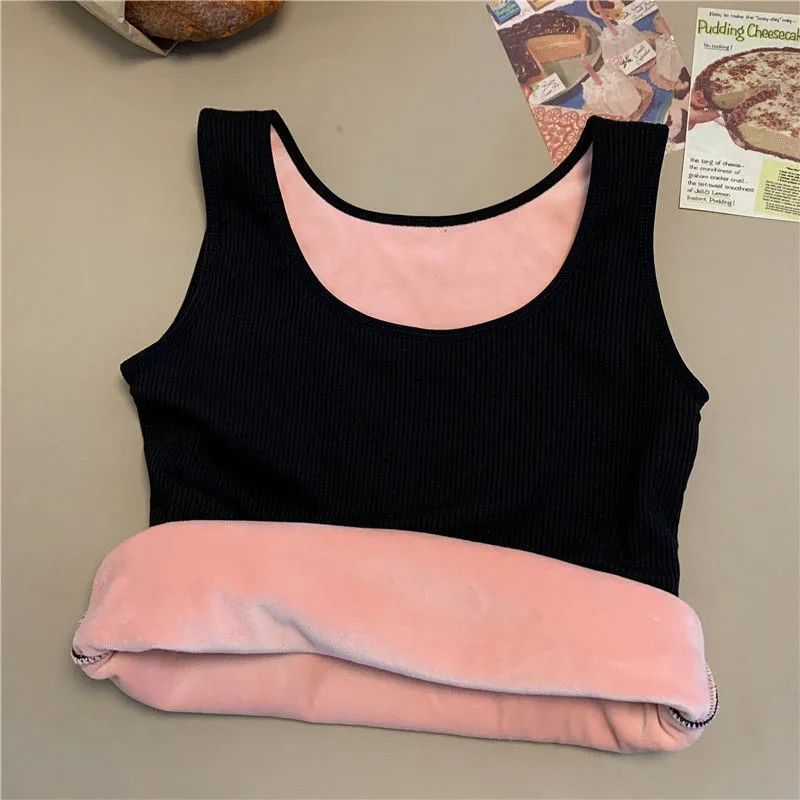 Picture of Women's Warm Vest fleece-lined Thickened Base Shirt Women's Inner Wear Autumn and Winter Soft Vest Tight Body Beauty Base Top