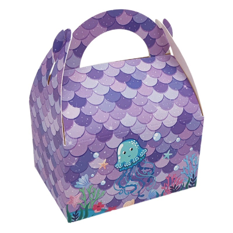 24 Pack Ocean Theme Children's Birthday Party European-style Candy Box Cross-border Mermaid Cartoon Candy Box