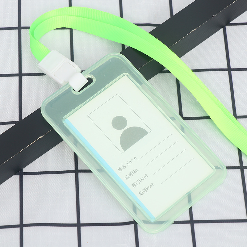 Picture of Multi-Color Transparent Work Badge Custom-Made Badge Lanyard Bus Bank Card Holder Plastic Transparent Employee Id Custom-Made