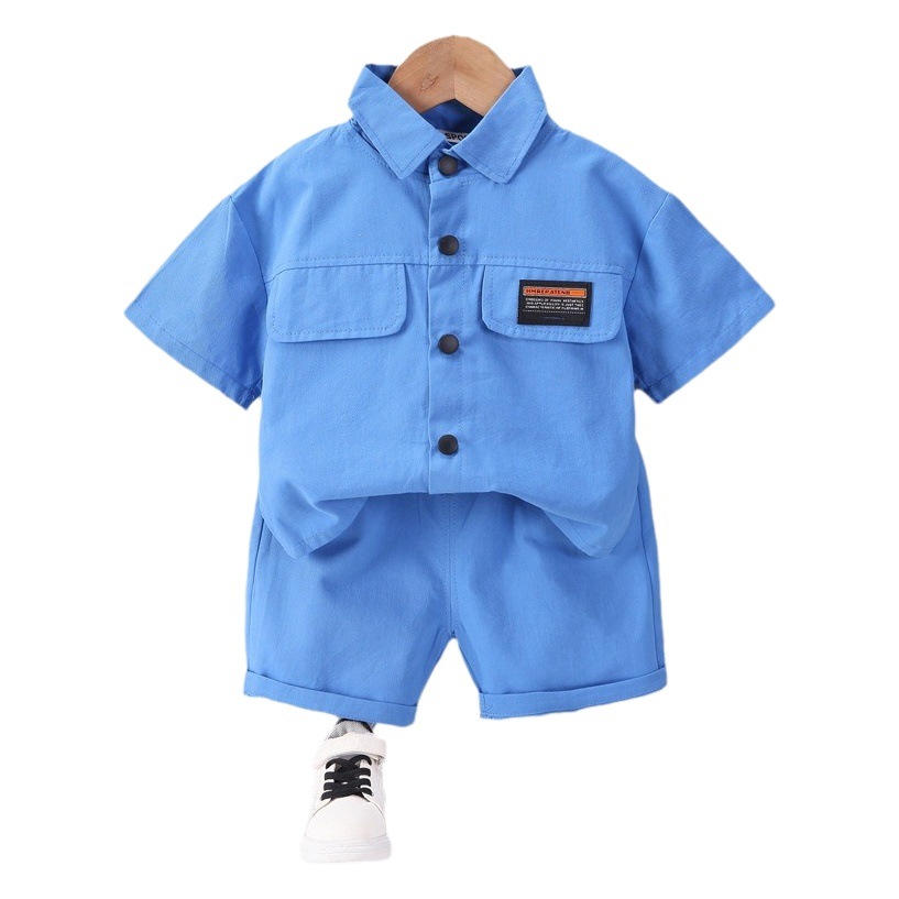 Foreign trade children's clothing men's baby clothes wholesale 2023 new boys summer sports suit children's short sleeve summer fashion