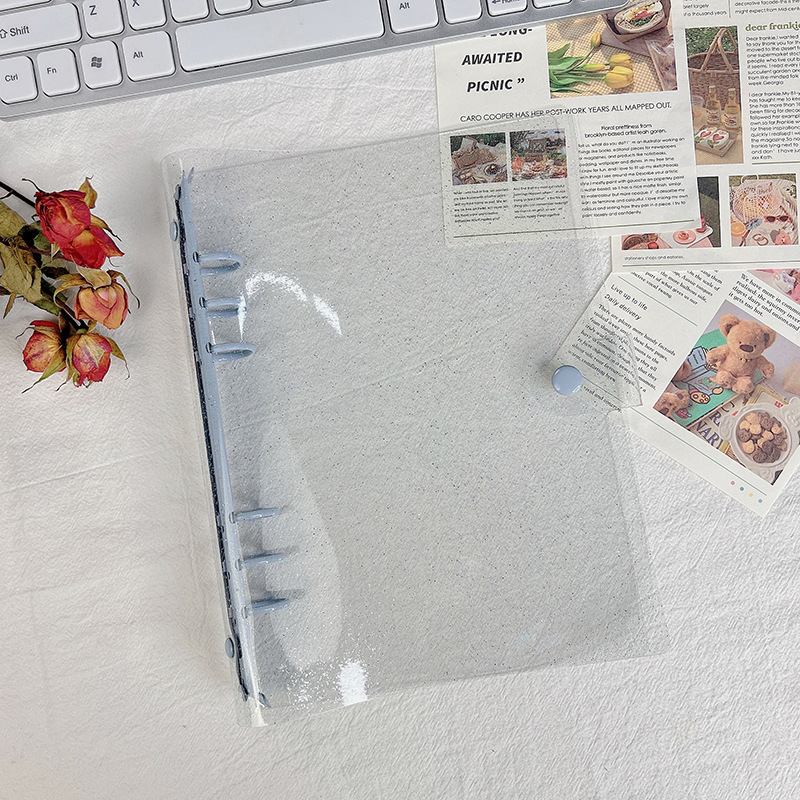 Picture of Ready-Made Pvc Transparent Binder Cover, Portable Travel Binder Set, Student Planner Notebook Binder Cover