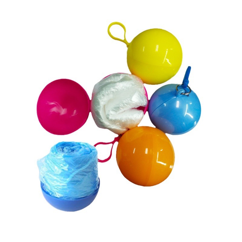 Picture of Portable Disposable Raincoat Ball Compressed Spherical Raincoat Outdoor Adult Travel Rafting Hangable Poncho Large Batch