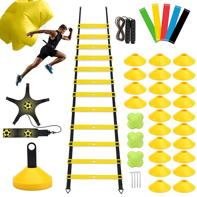 Football Training Agility Ladder suit Logo Plate Resistance Umbrella Soft Ladder suit Jumping Lattice Ladder Rope Ladder Training