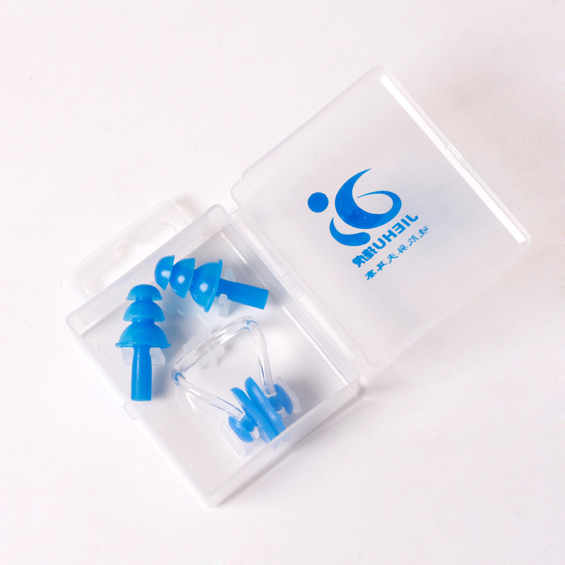 Picture of Silicone nose clip earplugs in stock wholesale swimming earplugs nose clip suit super soft mushroom earplugs nasal plug suit