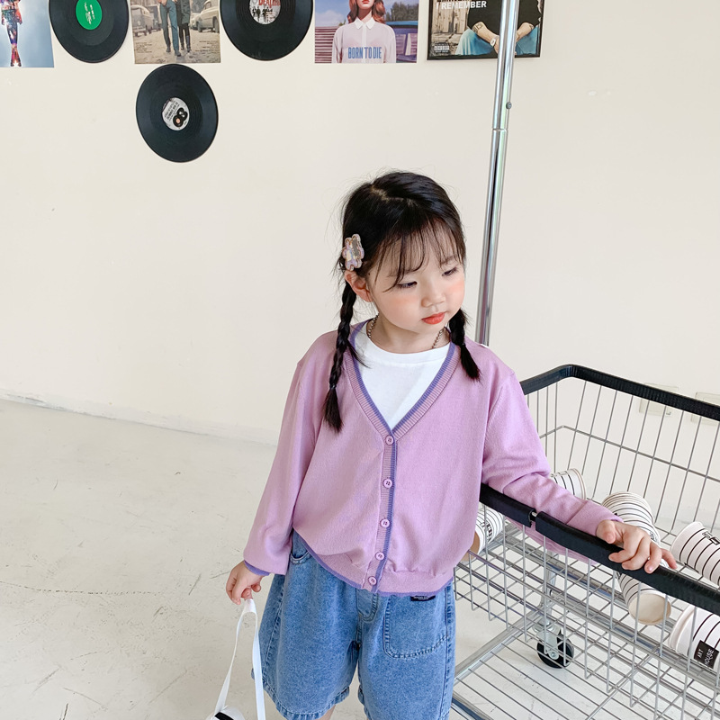 Picture of [Clearance-No Return and Exchange] Summer and Autumn Children's Cardigan Thin Ice Silk Sunscreen Knitwear Air-conditioning Shirt for Boys and Girls
