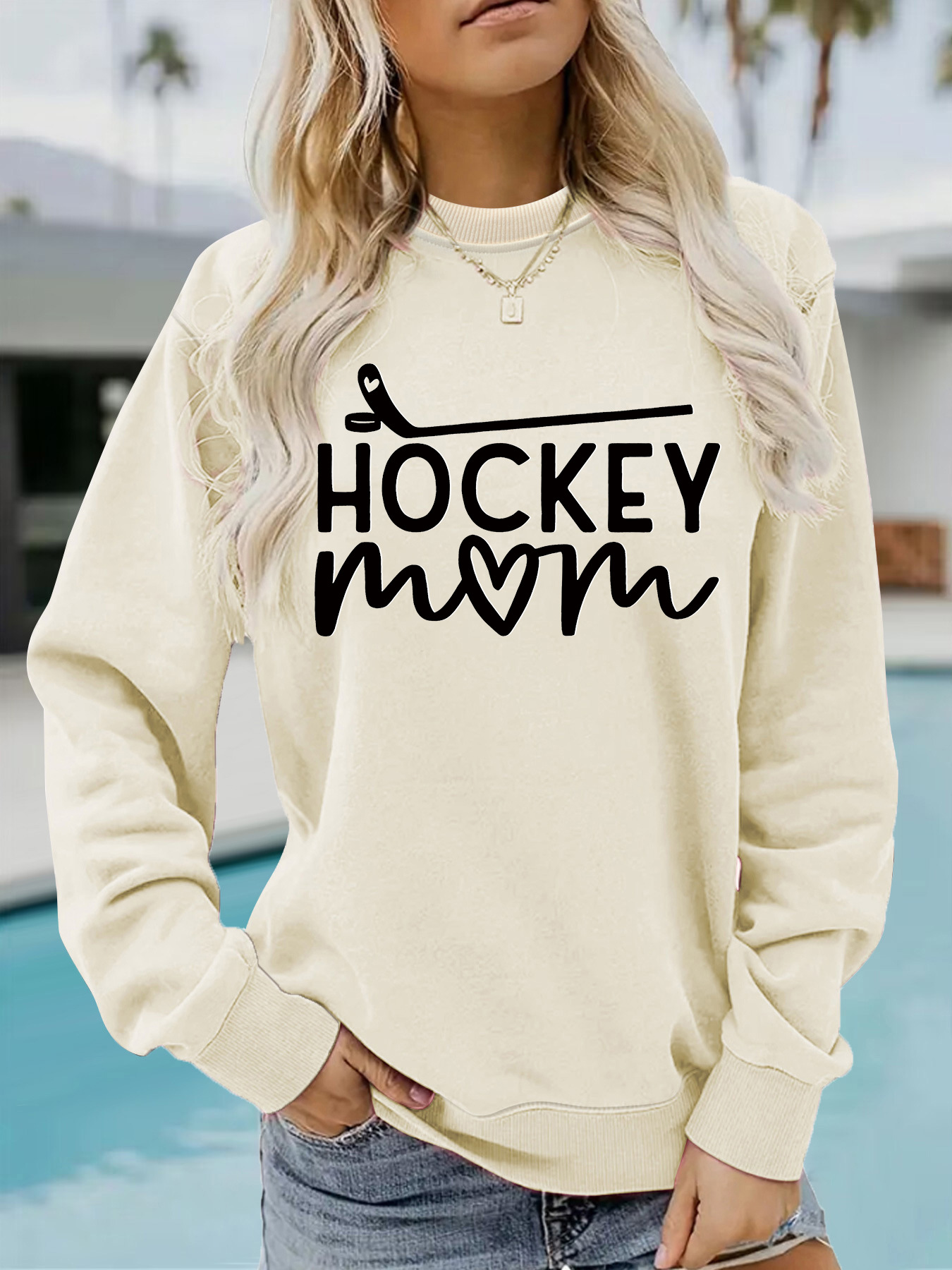 Picture of Amazon Cross-Border Women's Spring and Autumn Round Neck Autumn and Winter Foreign Trade European and American Letter Printed Casual Long-Sleeved Sweatshirt