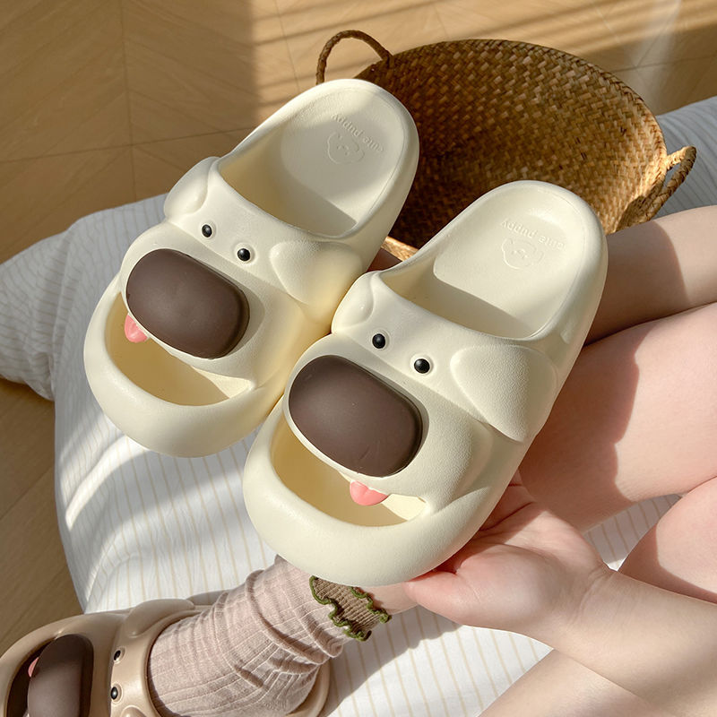 Puppy Sandals and Slippers Women's Summer Cute Cartoon Home Use Thick-soled Eva Dung Feeling Baotou Outer Wear Non-slip Slippers