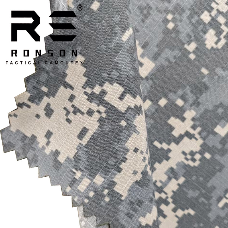 Picture of Rongsheng in stock U.S. Army UCP Grey Plaid Digital ACU Camouflage Fabric Polyester Cotton Plaid Breathable Wear-Resistant Tactical Fabric