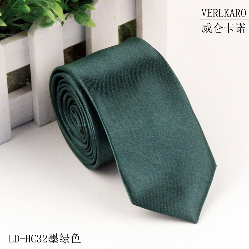 Picture of Leisure students 5cm solid color narrow version ins polyester silk business men's multi-color optional tie manufacturers in stock wholesale