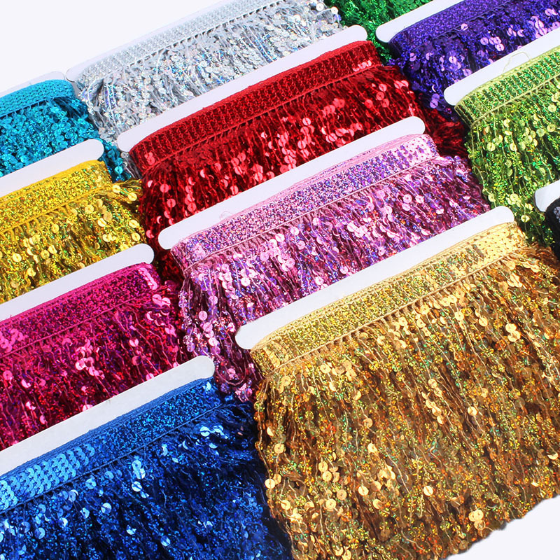 Spot sequins hanging 16cm laser encryption lace diy cheerleading Latin dance clothing decorative accessories lace