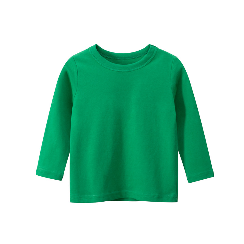 Picture of 27Kids Brand Kidsren's Clothing Autum 2024 Boys' Long-Sleeved T-Shirts Pure Color Advertising Shirts Kidsren's Clothes One Piece Delivery