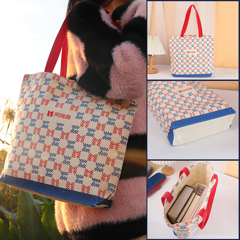 In-Stock Wholesale Canvas Shopping Bags Gift Bags Creative Tote Bags Large Shoulder Bags Ins Style Eco-Friendly Bags from Manufacturer