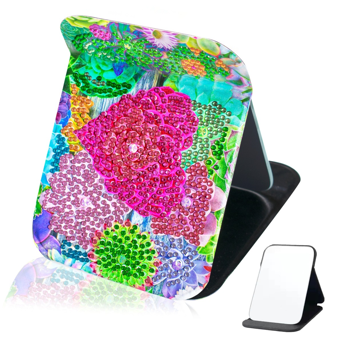 Picture of DIY Mandala Diamond painting mirror suitable for adult Crystal cosmetic mirror portable foldable mirror