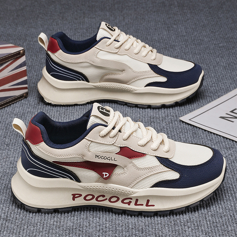 Men's Shoes 2025 Summer New Breathable All-match Mesh Sports Casual Height-increasing Hong Kong Style Vintage Forrest Gump Trendy Shoes