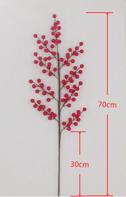 Picture of Factory wholesale multi-fork simulation red fruit fortune fruit Holly fruit Spring Festival decoration simulation flower blessing bucket accessories red fruit