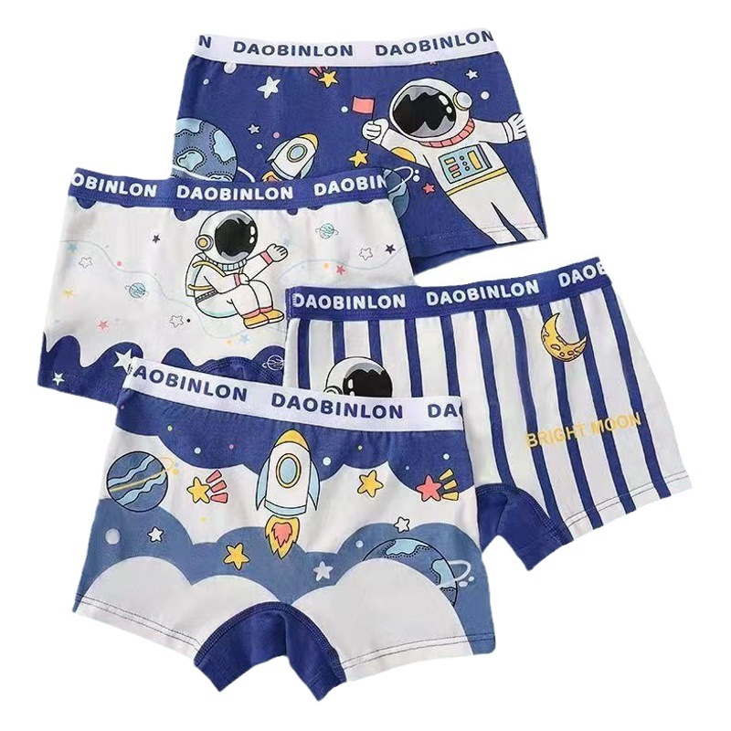 Boys' underwear cotton boxer children's cotton boxer shorts baby boy boy soft astronaut