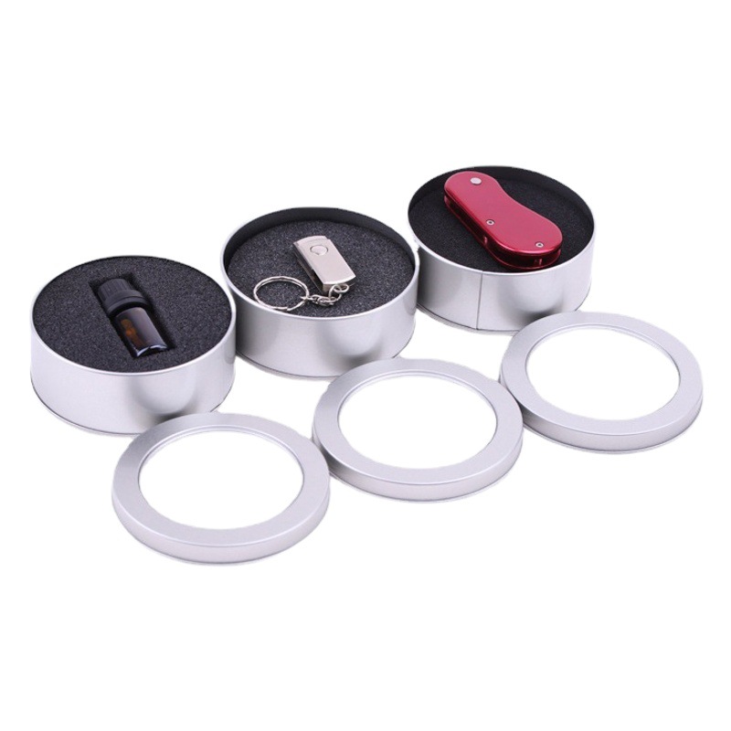 in stock tinplate can round iron box wormwood anti-mosquito bracelet packaging anti-static silicone bracelet iron box