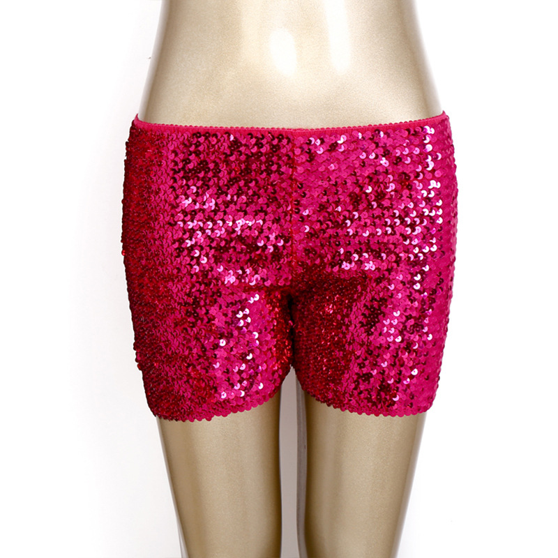 Picture of European and American Street Fashion Metal Sequins Elastic Belt Slim-fit Low Waist All-match Women's Shorts Dancing Hot Pants