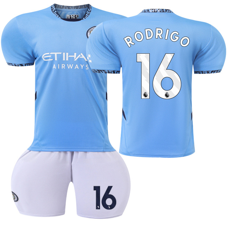 Picture of 2425 Manchester City Home New Football Suit No.9 Harland Jersey 17 De Braunay suit Foreign Trade Supply Factory