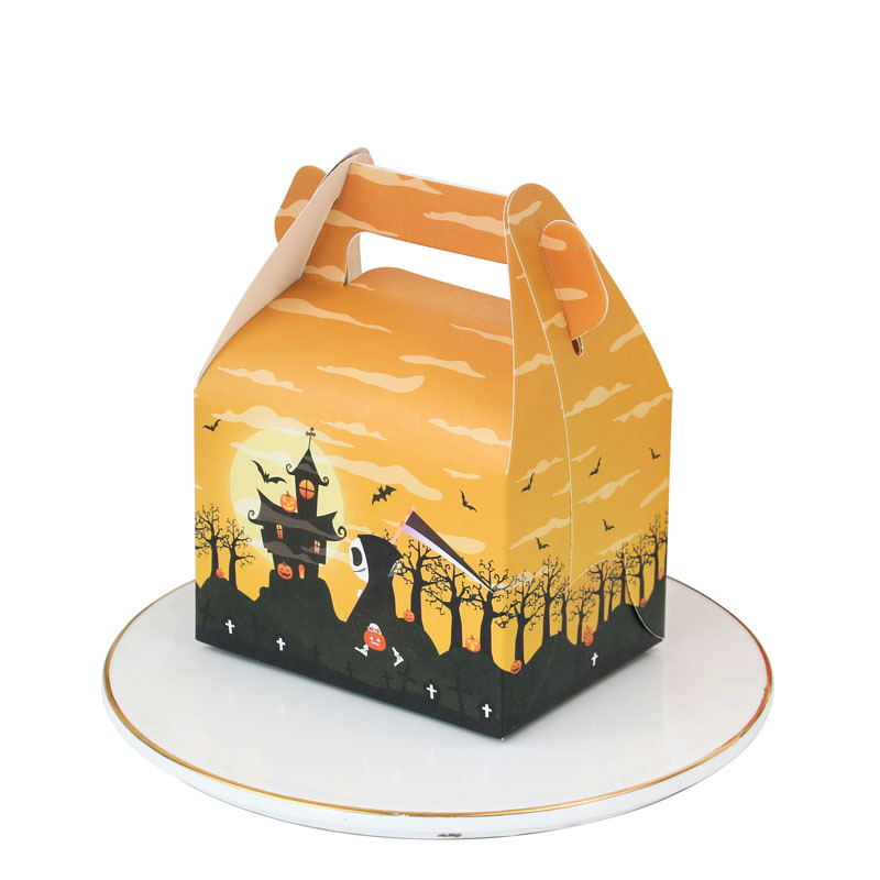 Picture of European Style New Halloween Theme Cake Suitcase Spider Web Suitcase Bread Box Baking Packaging Carton