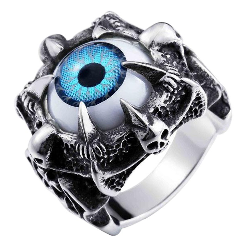 beier Death Devil's Eye Personality Men's Ring European and American Foreign Trade Jewelry Stainless Steel Cast First Jewelry