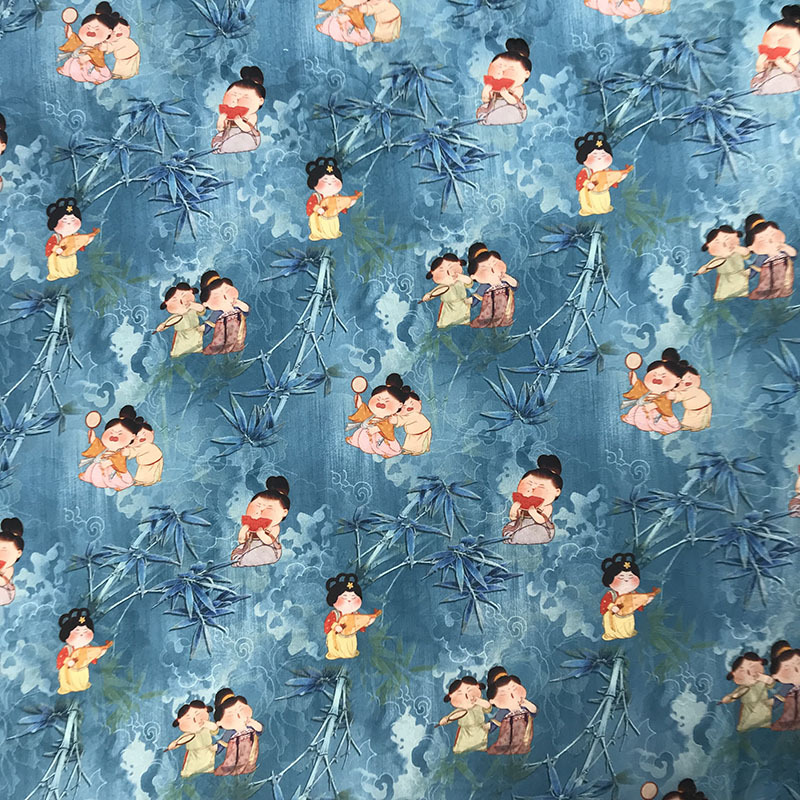 Picture of New Imitation Fragrant Cloud Yarn Double-Sided Digital Jacquard Fabric Spring and Summer Dress Cheongsam Home Wear Han Dynasty Fabric