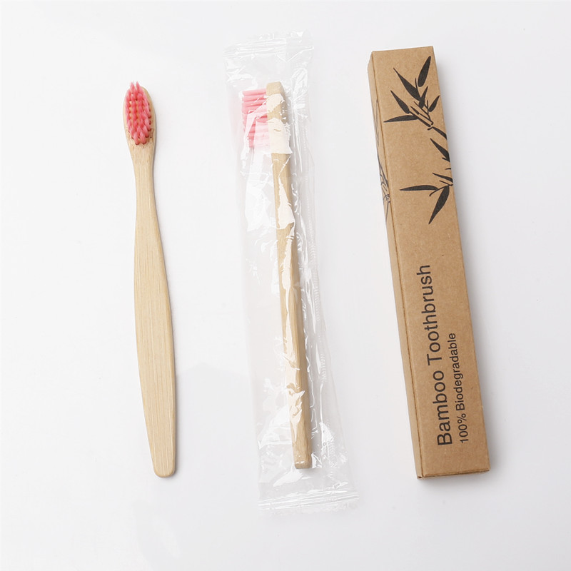 Picture of Hotel Bamboo Toothbrush Bamboo Toothbrush Bamboo Charcoal Kidsren's Bamboo Handle Wooden Soft Hair Logo Portable Environmentally Friendly Kidsren's Health