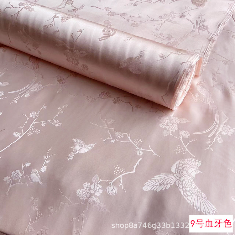 Picture of 30mm Jacquard Mulberry Heavy Satin Silk Fabric Jacquard Silk Chinese Clothing Cheongsam Han Dynasty Mulberry Fabric