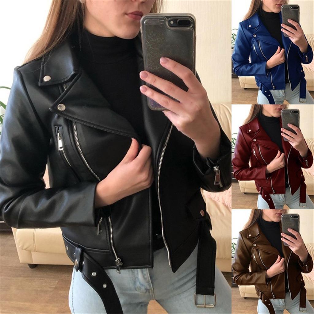 Leather Coat Women's New Top Short Spring Korean PU Biker Wear Slim-Fit Winter Leather Jacket